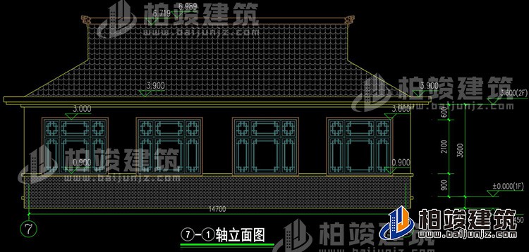 背立面图